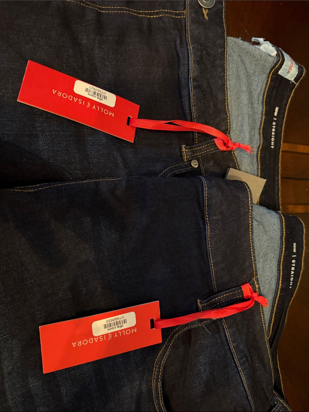 Women’s Dark Blue Jeans - Classic Straight Fit - Picture 2 of 3